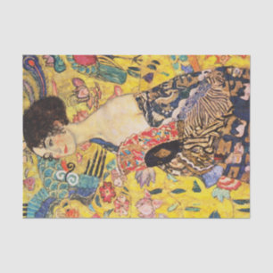 Papel De Seda Gustav Klimt Lady com ventilador