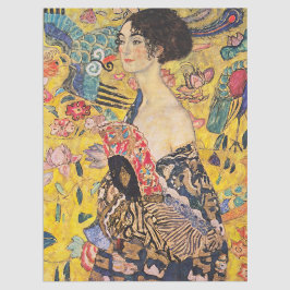 Papel De Seda Gustav Klimt - Senhora com ventilador