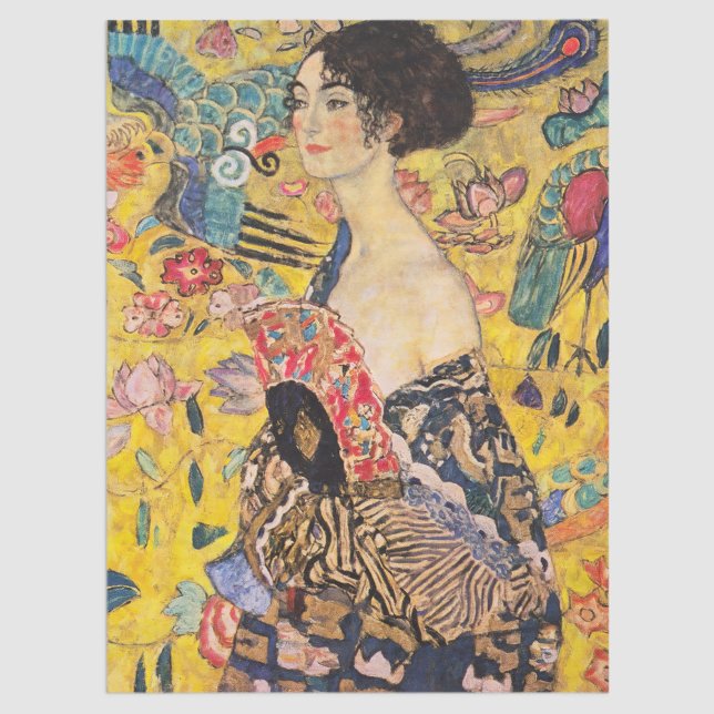Papel De Seda Gustav Klimt - Senhora com ventilador (Criador carregado)