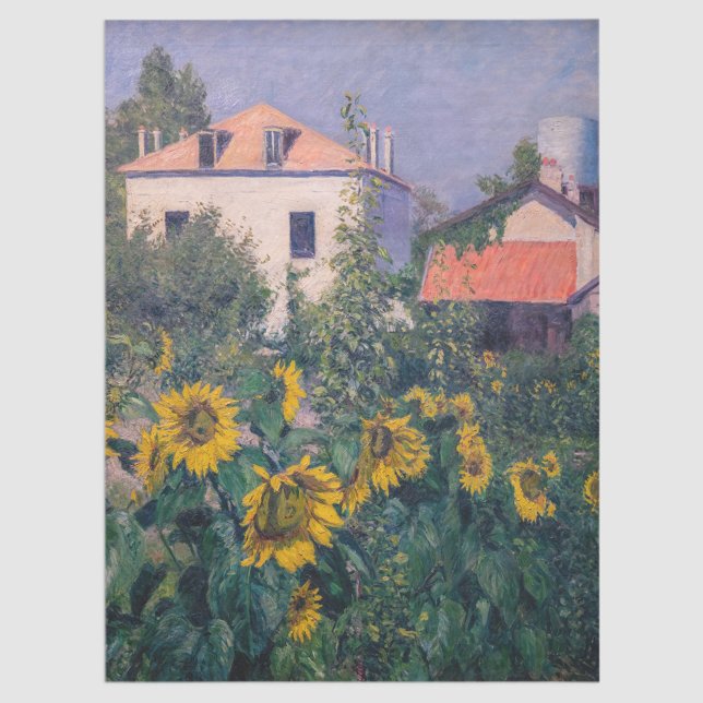 Papel De Seda Gustave Caillebotte - Girassóis, Jardim (Criador carregado)