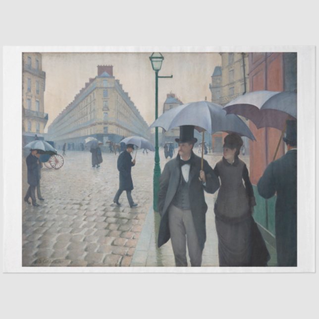 Papel De Seda Gustave Caillebotte Paris Rainy Day Decoupage (Frente )
