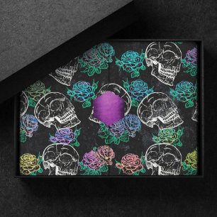 Papel De Seda Habilidades e Rosas de Ombre Legal Funky Dark Gr