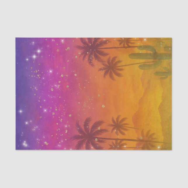 Papel De Seda Hacienda Sunset Vibrant Colorful Fiesta (Frente )