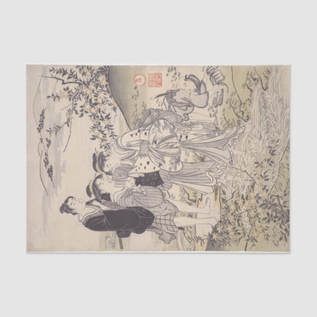 Papel De Seda Hagi Tamagawa por Kubo Shunman (Frente )