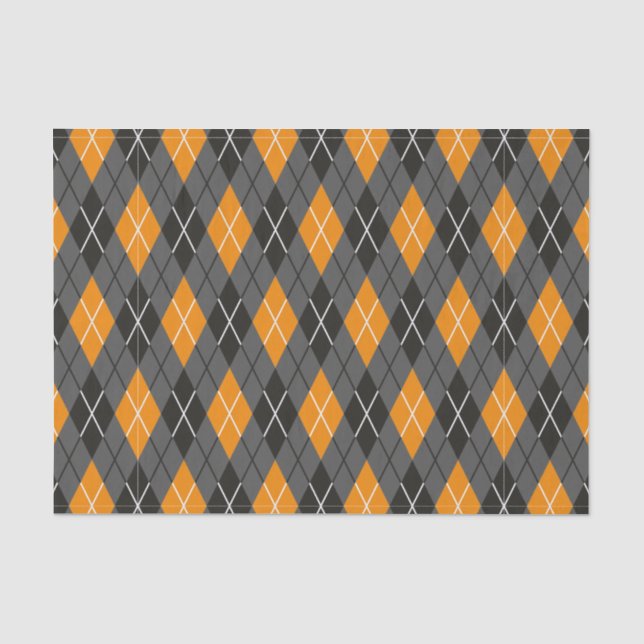 Papel De Seda Halloween Argyle Pattern (Frente )