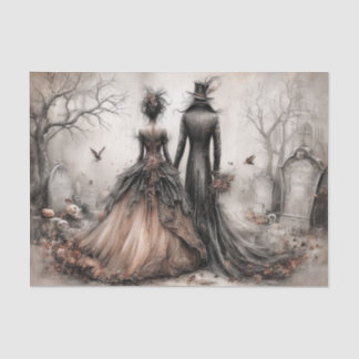 Papel De Seda Halloween Couple Tissue Paper