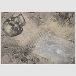 Papel De Seda Halloween Crânio e Carimbo da Lua Ephemera
