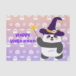 Papel De Seda Halloween Cute Baby Panda Witic Wand