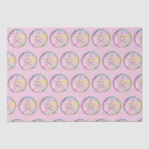 Papel De Seda Halloween da Rosa claro Pastel Pentagram Witchcraf