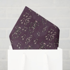 Papel De Seda Halloween Dancing Skeleton Music Notes