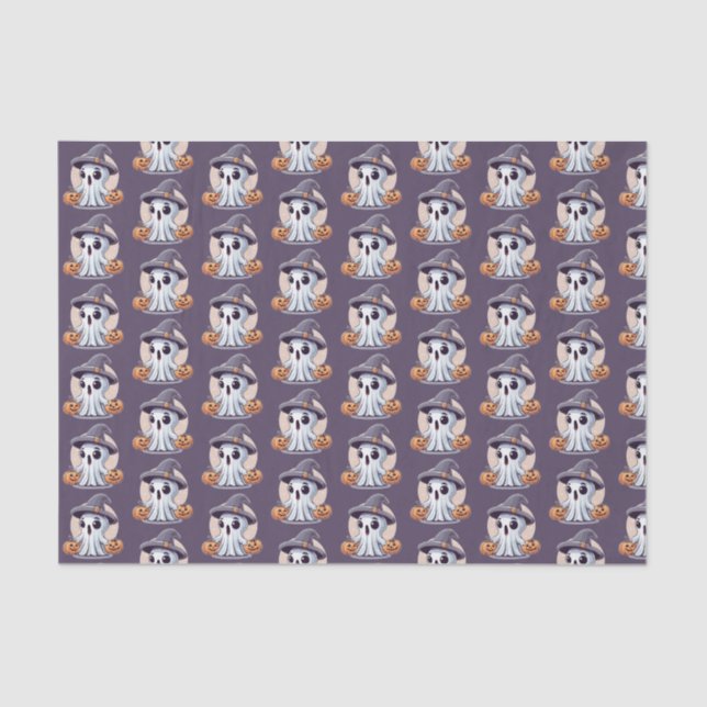 Papel De Seda Halloween: Geist mit Kürbissen -  (Frente )