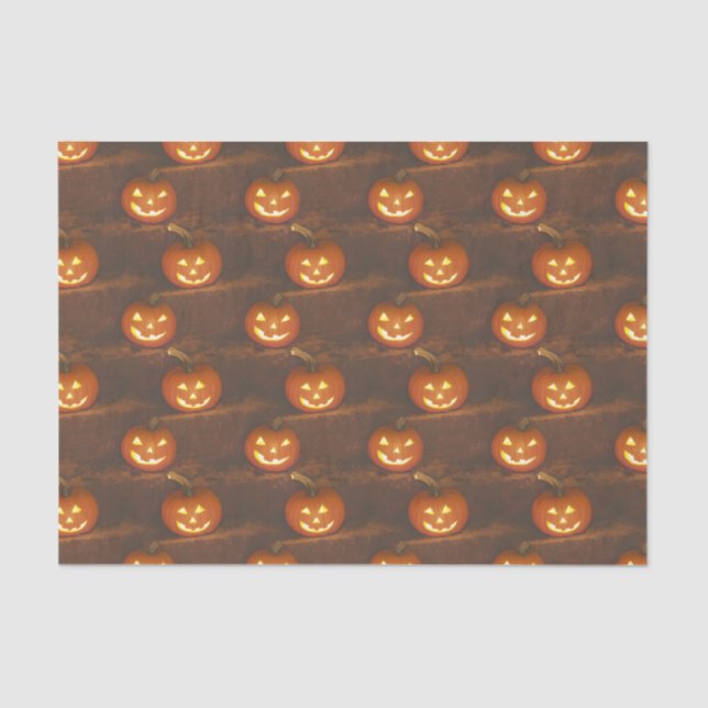 Papel De Seda Halloween Jack O'Lantern Pumpkin Lifelike (Frente )