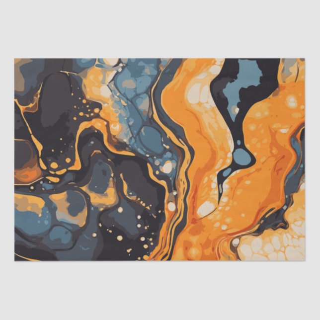 Papel De Seda Halloween Marble Watercolor Swirl 14 (Frente )