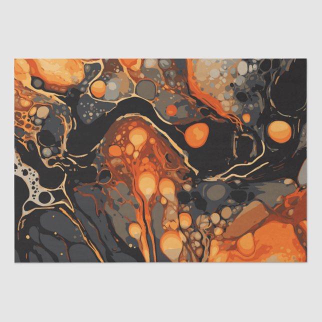 Papel De Seda Halloween Marble Watercolor Swirl 8 (Frente )