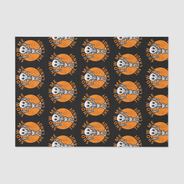 Papel De Seda Halloween Mostra-Me O Esqueleto Do Candy (Frente )