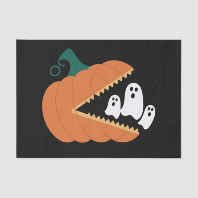 Papel De Seda Halloween Pumpkin Engraçado Fantasmas Meninos (Frente )