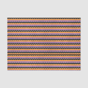 Papel De Seda Halloween Retro 1950s Chevron Orange Purple Black