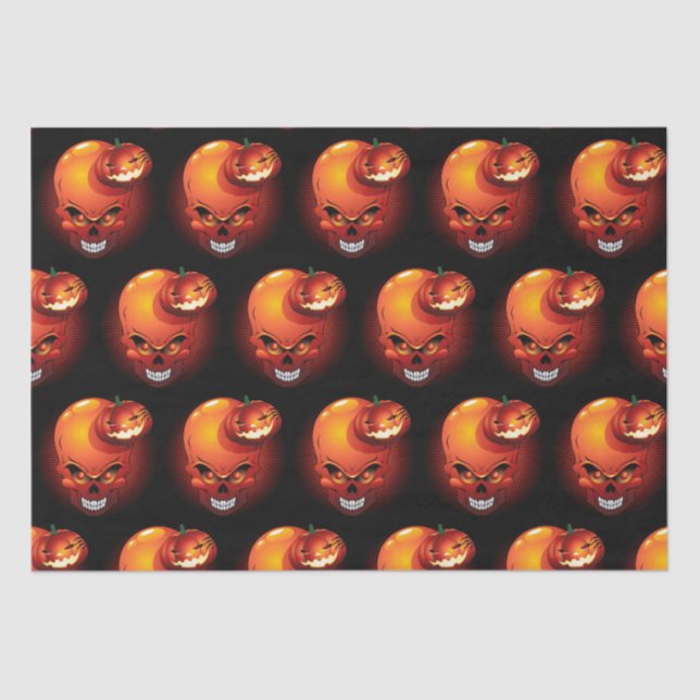 Papel De Seda Halloween Skull e Pumpkin (Frente )