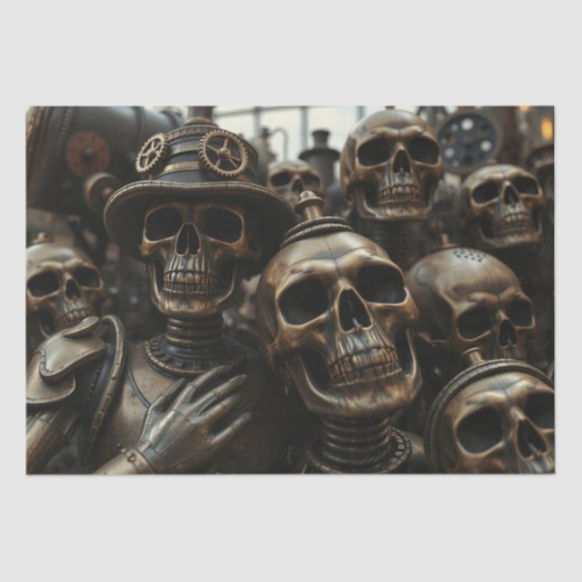 Papel De Seda Halloween Steampunk Skeleton (Frente )