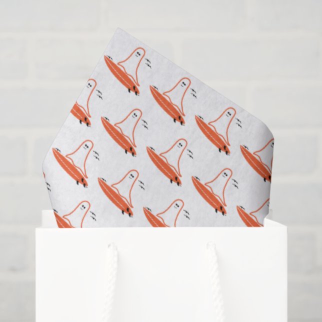 Papel De Seda Halloween Surfer Ghost black (Sacola de presentes)
