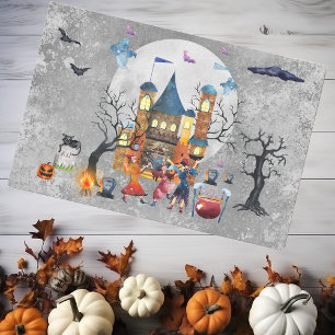 Papel De Seda Halloween Witch Party Assombrou Watercolor