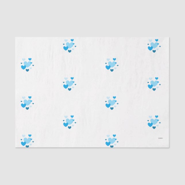 Papel De Seda HAMbyWG - Corações azuis para bebês (Frente )