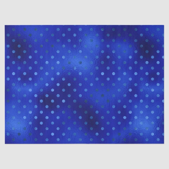 Papel de Seda Hanukkah Azul Real com Pontos Brilha (Frente )