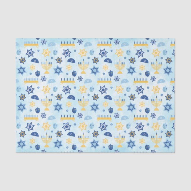 Papel De Seda Hanukkah Chanukah Menorah ilumina estrelas (Frente )