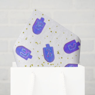 Papel De Seda Hanukkah floral dreidels and gelt