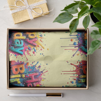 Papel De Seda Happy Birthday Tissue Paper – Multicolor Typograph