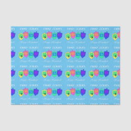 Papel De Seda Happy Hannukah English Hebraico