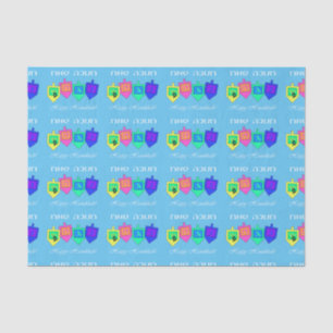 Papel De Seda Happy Hannukah English Hebraico