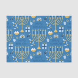 Papel De Seda Happy Hanukkah Blue Star