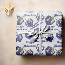 Papel De Seda Happy Hanukkah Spinning Dreidel