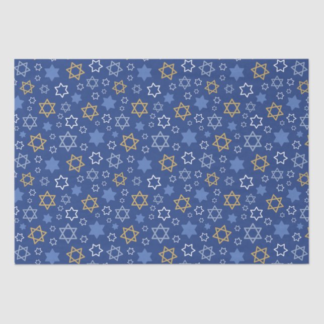 Papel De Seda Happy Hanukkah Star de David (Frente )
