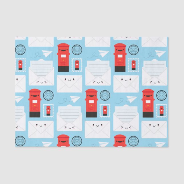 Papel De Seda Happy Mail - Posto Kawaii (Frente )