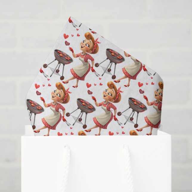 Papel De Seda Happy Valentine's Day Tissue Paper Cooking Hearts (Sacola de presentes)