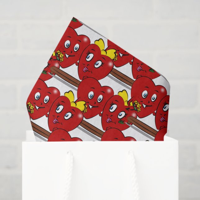 Papel De Seda Happy Valentine's Day Tissue Paper Couple Hearts (Sacola de presentes)
