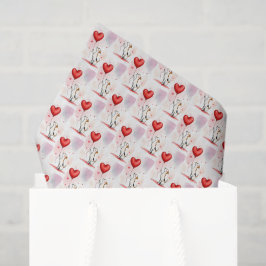Papel De Seda Happy Valentine's Day Tissue Paper Dog Hearts