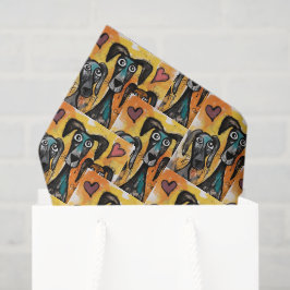 Papel De Seda Happy Valentine's Day Tissue Paper Dog Red Hearts