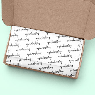 Papel De Seda Hashtag Personalizada | Na moda minimalista modern