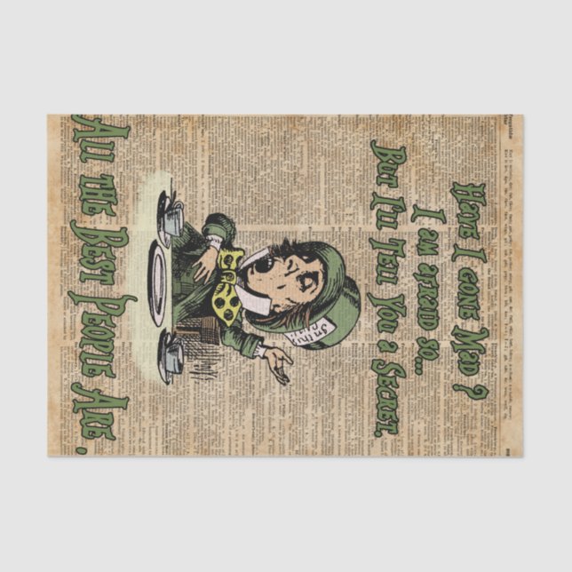 Papel De Seda Hatter louco, Alice no país das maravilhas, arte (Frente )