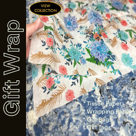 Papel De Seda Havaí Aves Selvagens Abstrato Floral Tropical