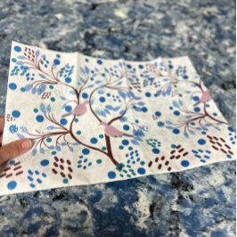 Papel De Seda Havaí Aves Selvagens Abstrato Floral Tropical