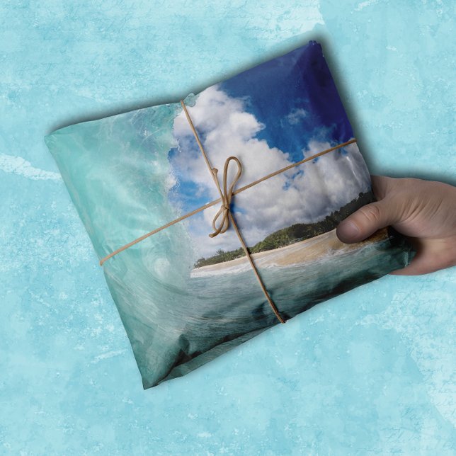 Papel De Seda Havaí Ocean Wave Beach Aqua Blue (Criador carregado)