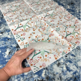 Papel De Seda Hawaii Vida Selvagem Aves Abstrato Floral Tropical