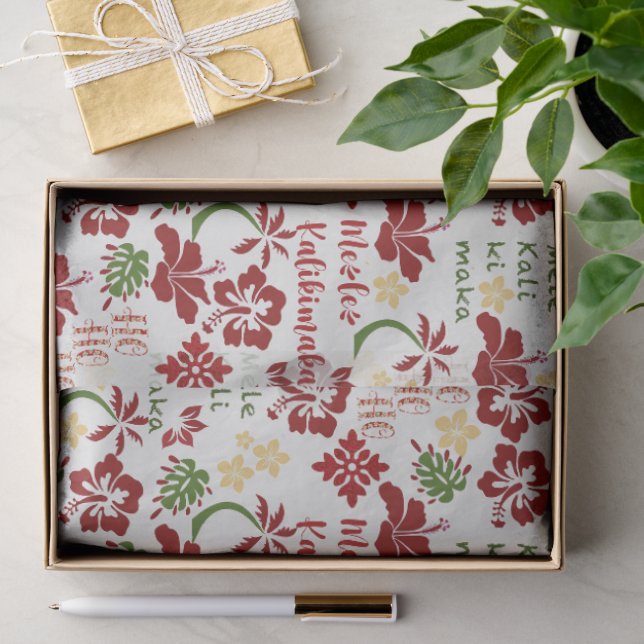 Papel De Seda Hawaiian Mele Kalikimaka 3 (Presente)