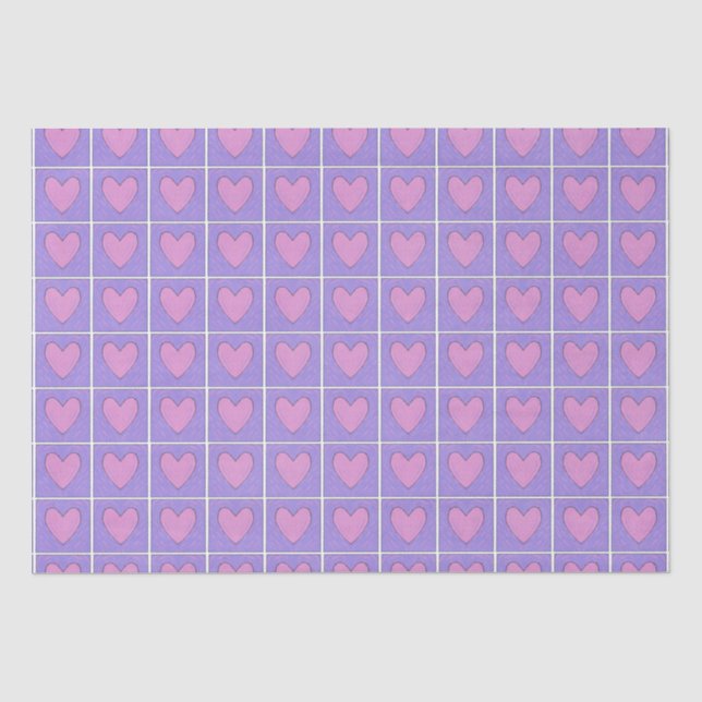 Papel De Seda Heart Applique Quilt Woodblock (Frente )