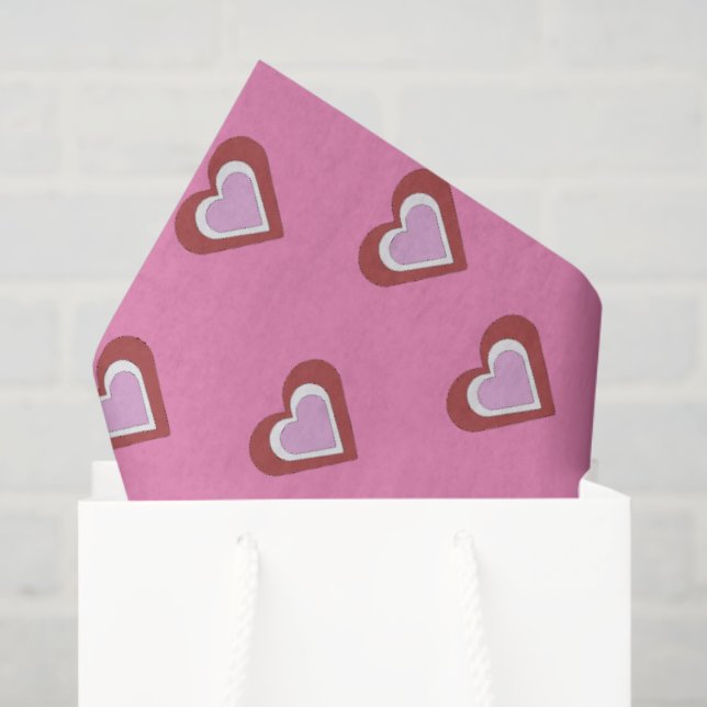 Papel De Seda Hearts (Sacola de presentes)