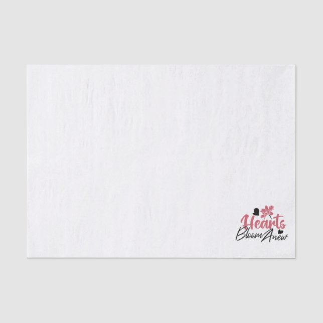 Papel De Seda Hearts Bloom Anew - citação Floral Inspiracional (Frente )